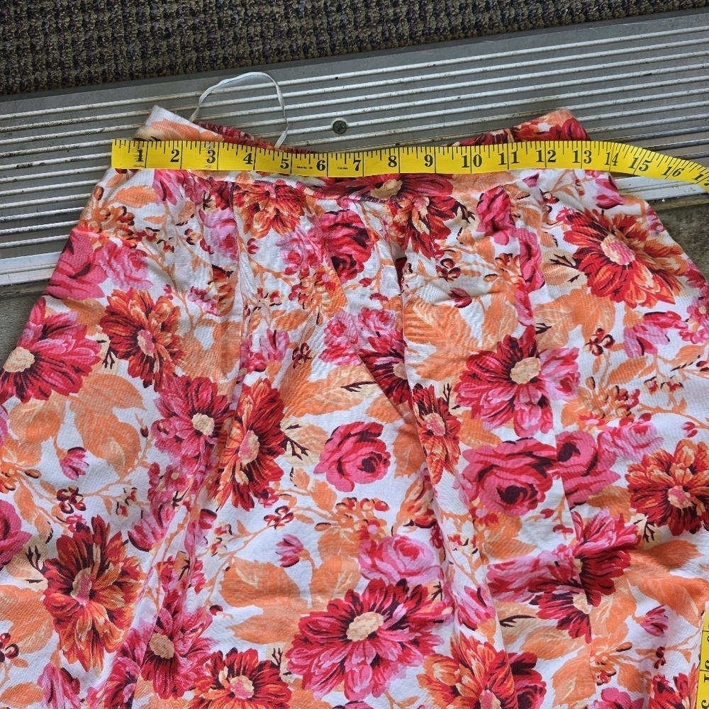 Pink and Red Smocked A-Line Midi Skirt - Picture 8 of 9